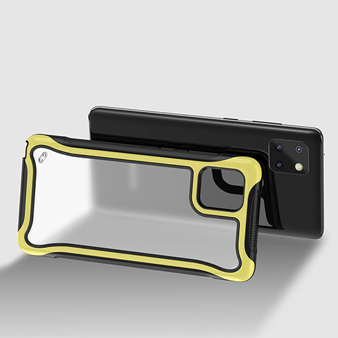 Silikon Schutzhülle Rahmen Tasche Hülle Durchsichtig Transparent 360 Grad Ganzkörper für Samsung Galaxy Note 10 Lite Gelb