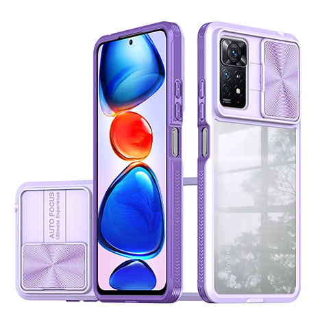 Silikon Schutzhülle Rahmen Tasche Hülle Durchsichtig Transparent 360 Grad Ganzkörper QW1 für Xiaomi Redmi Note 11 Pro 4G Violett