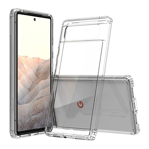 Silikon Schutzhülle Rahmen Tasche Hülle Durchsichtig Transparent 360 Grad Ganzkörper Z01J für Google Pixel 6 5G Klar