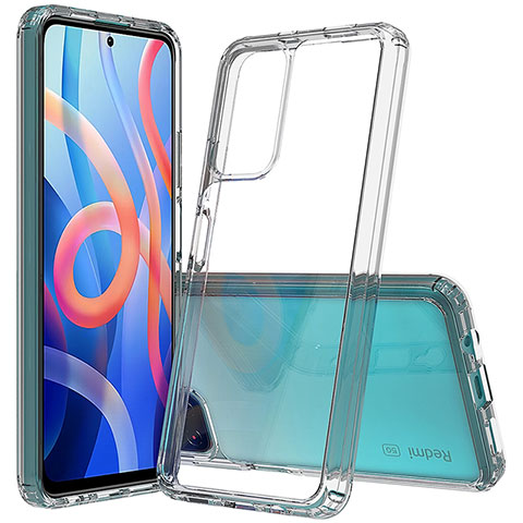 Silikon Schutzhülle Rahmen Tasche Hülle Durchsichtig Transparent 360 Grad Ganzkörper ZJ1 für Xiaomi Poco M4 Pro 5G Grau