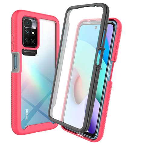 Silikon Schutzhülle Rahmen Tasche Hülle Durchsichtig Transparent 360 Grad Ganzkörper ZJ3 für Xiaomi Redmi Note 11 4G (2021) Pink