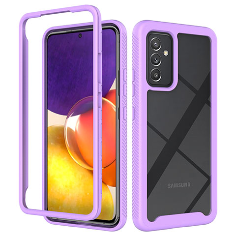 Silikon Schutzhülle Rahmen Tasche Hülle Durchsichtig Transparent 360 Grad Ganzkörper ZJ4 für Samsung Galaxy A05s Helles Lila