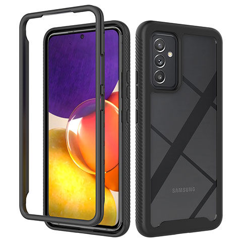 Silikon Schutzhülle Rahmen Tasche Hülle Durchsichtig Transparent 360 Grad Ganzkörper ZJ4 für Samsung Galaxy A05s Schwarz