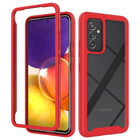 Silikon Schutzhülle Rahmen Tasche Hülle Durchsichtig Transparent 360 Grad Ganzkörper ZJ4 für Samsung Galaxy A24 4G Rot