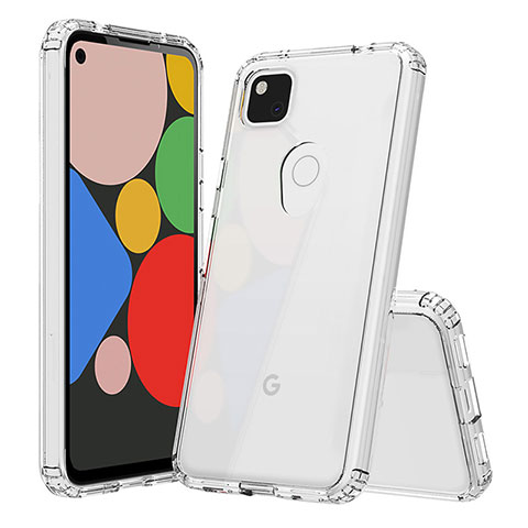 Silikon Schutzhülle Rahmen Tasche Hülle Durchsichtig Transparent 360 Grad Ganzkörper ZJ5 für Google Pixel 4a Klar