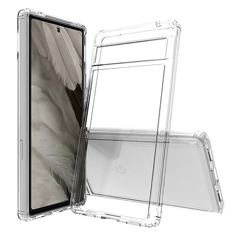 Silikon Schutzhülle Rahmen Tasche Hülle Durchsichtig Transparent 360 Grad Ganzkörper ZJ5 für Google Pixel 7a 5G Klar