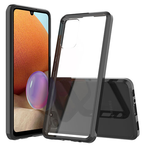 Silikon Schutzhülle Rahmen Tasche Hülle Durchsichtig Transparent 360 Grad Ganzkörper ZJ5 für Samsung Galaxy A32 4G Schwarz