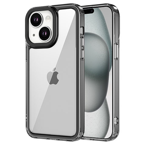 Silikon Schutzhülle Rahmen Tasche Hülle Durchsichtig Transparent AC1 für Apple iPhone 13 Schwarz