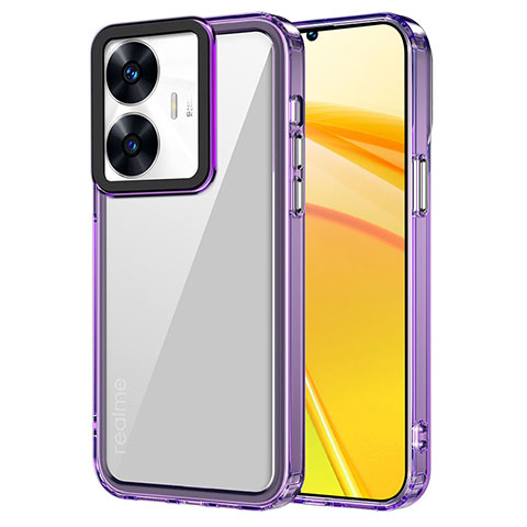 Silikon Schutzhülle Rahmen Tasche Hülle Durchsichtig Transparent AC1 für Realme C55 Helles Lila