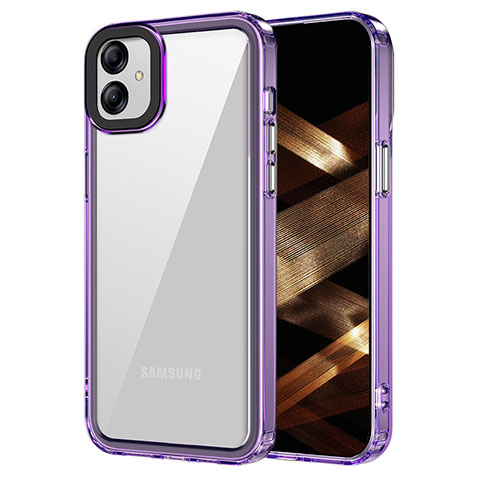 Silikon Schutzhülle Rahmen Tasche Hülle Durchsichtig Transparent AC1 für Samsung Galaxy A04E Helles Lila