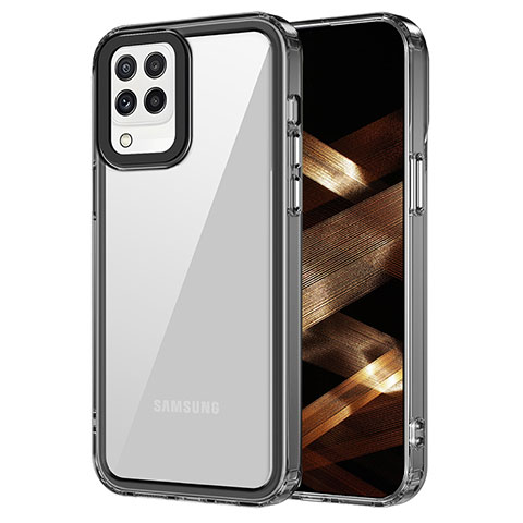 Silikon Schutzhülle Rahmen Tasche Hülle Durchsichtig Transparent AC1 für Samsung Galaxy A22 4G Schwarz