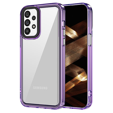 Silikon Schutzhülle Rahmen Tasche Hülle Durchsichtig Transparent AC1 für Samsung Galaxy A52s 5G Helles Lila