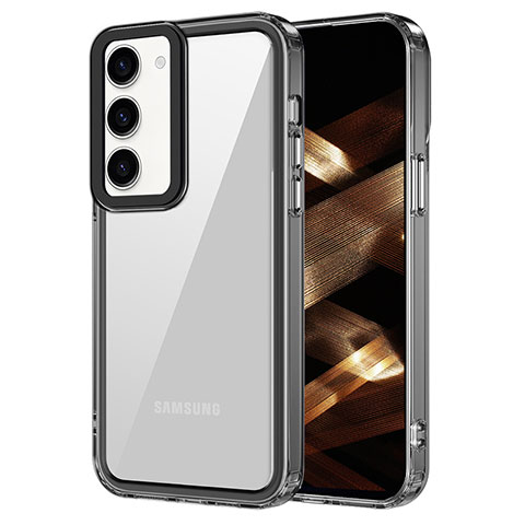 Silikon Schutzhülle Rahmen Tasche Hülle Durchsichtig Transparent AC1 für Samsung Galaxy S22 5G Schwarz