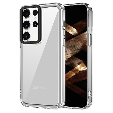 Silikon Schutzhülle Rahmen Tasche Hülle Durchsichtig Transparent AC1 für Samsung Galaxy S22 Ultra 5G Klar