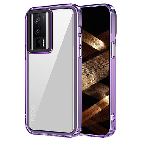 Silikon Schutzhülle Rahmen Tasche Hülle Durchsichtig Transparent AC1 für Xiaomi Poco F5 Pro 5G Helles Lila