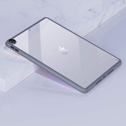 Silikon Schutzhülle Rahmen Tasche Hülle Durchsichtig Transparent für Apple iPad 10.2 (2019) Lavendel Grau