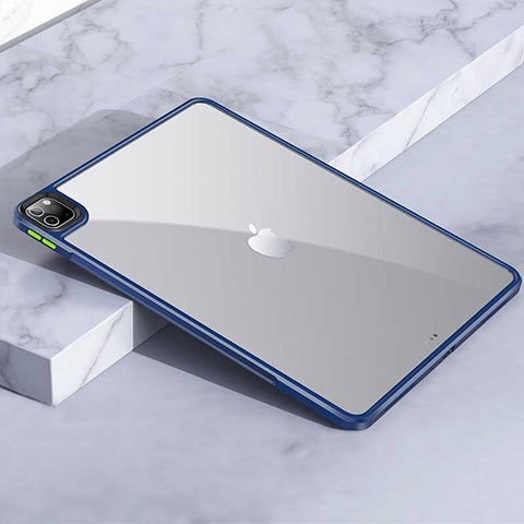 Silikon Schutzhülle Rahmen Tasche Hülle Durchsichtig Transparent für Apple iPad Pro 11 (2021) Blau