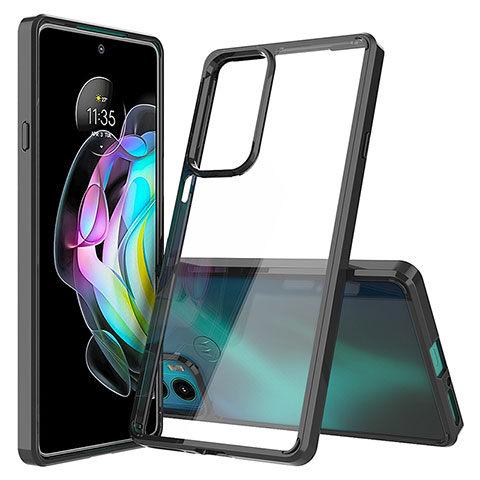 Silikon Schutzhülle Rahmen Tasche Hülle Durchsichtig Transparent für Motorola Moto Edge 20 5G Schwarz