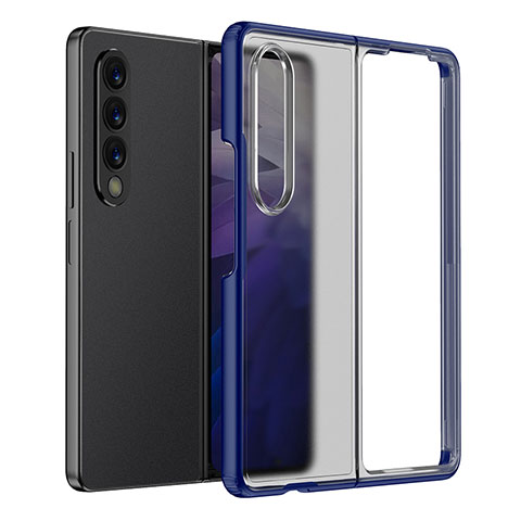 Silikon Schutzhülle Rahmen Tasche Hülle Durchsichtig Transparent für Samsung Galaxy Z Fold4 5G Blau