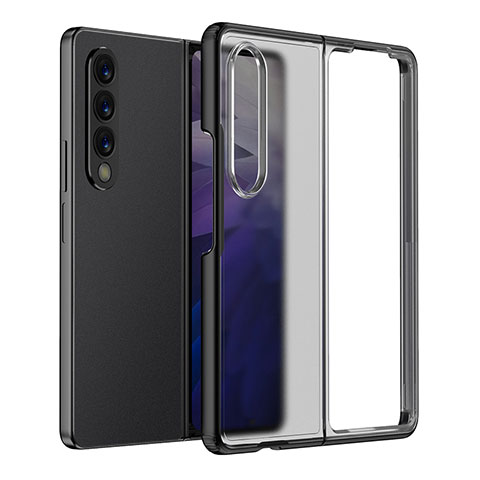 Silikon Schutzhülle Rahmen Tasche Hülle Durchsichtig Transparent für Samsung Galaxy Z Fold4 5G Schwarz