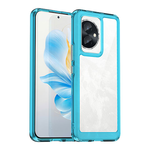 Silikon Schutzhülle Rahmen Tasche Hülle Durchsichtig Transparent J01S für Huawei Honor 100 5G Blau