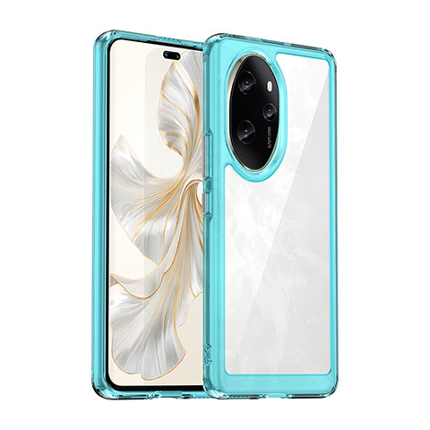 Silikon Schutzhülle Rahmen Tasche Hülle Durchsichtig Transparent J01S für Huawei Honor 100 Pro 5G Blau