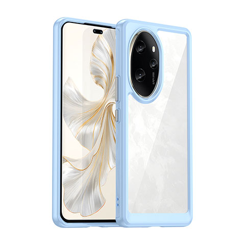 Silikon Schutzhülle Rahmen Tasche Hülle Durchsichtig Transparent J01S für Huawei Honor 100 Pro 5G Hellblau