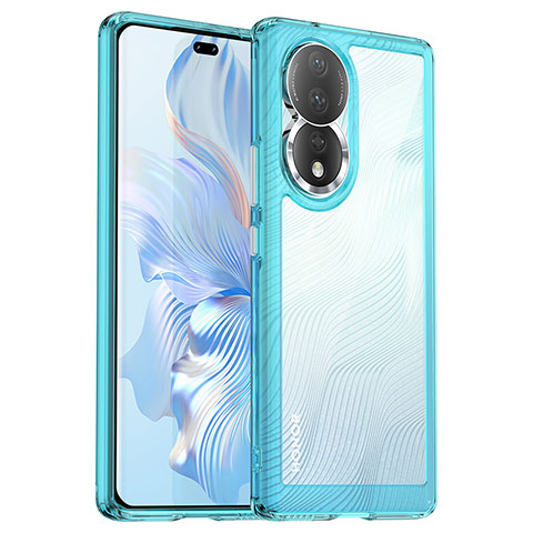 Silikon Schutzhülle Rahmen Tasche Hülle Durchsichtig Transparent J01S für Huawei Honor 80 5G Blau