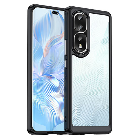 Silikon Schutzhülle Rahmen Tasche Hülle Durchsichtig Transparent J01S für Huawei Honor 80 Pro 5G Schwarz