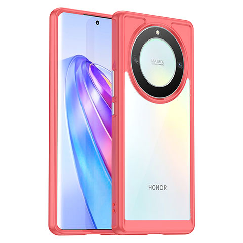 Silikon Schutzhülle Rahmen Tasche Hülle Durchsichtig Transparent J01S für Huawei Honor Magic5 Lite 5G Pink