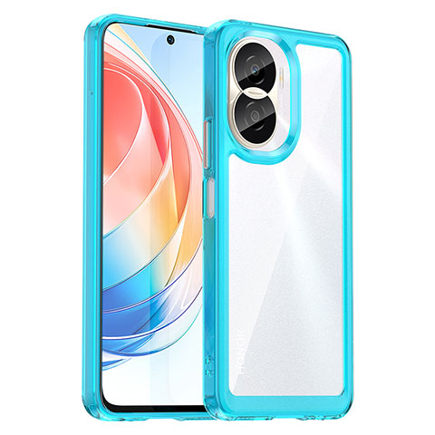 Silikon Schutzhülle Rahmen Tasche Hülle Durchsichtig Transparent J01S für Huawei Honor X40i 5G Blau