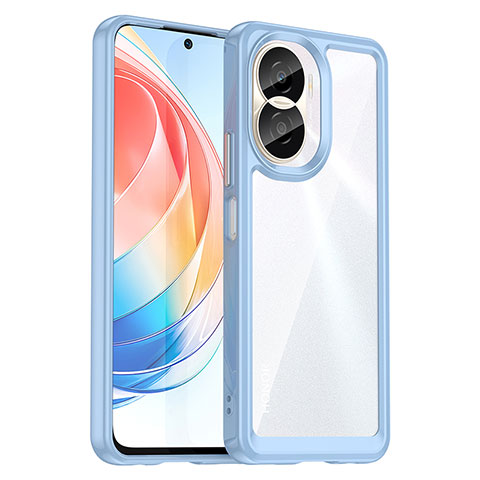 Silikon Schutzhülle Rahmen Tasche Hülle Durchsichtig Transparent J01S für Huawei Honor X40i 5G Hellblau