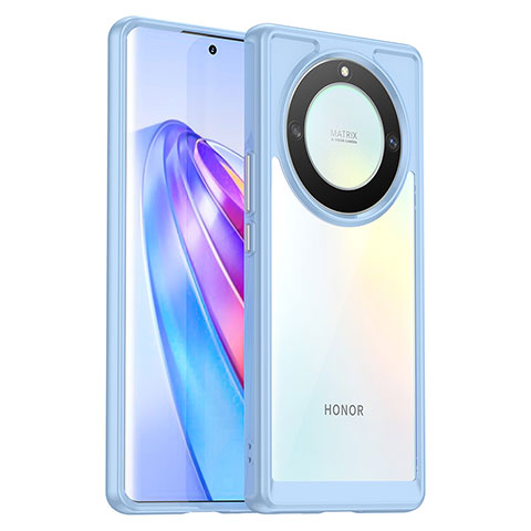 Silikon Schutzhülle Rahmen Tasche Hülle Durchsichtig Transparent J01S für Huawei Honor X9a 5G Hellblau