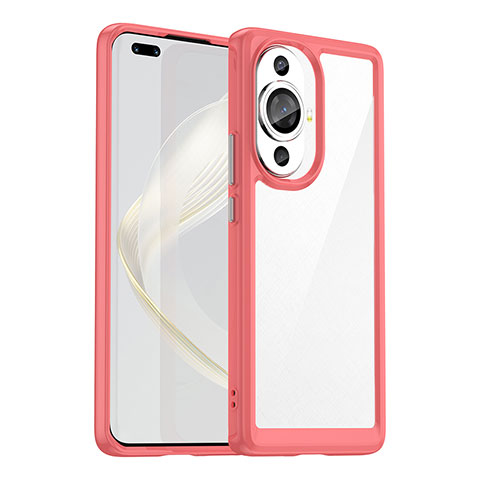 Silikon Schutzhülle Rahmen Tasche Hülle Durchsichtig Transparent J01S für Huawei Nova 11 Pro Rot