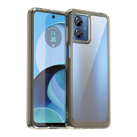 Silikon Schutzhülle Rahmen Tasche Hülle Durchsichtig Transparent J01S für Motorola Moto G14 Grau