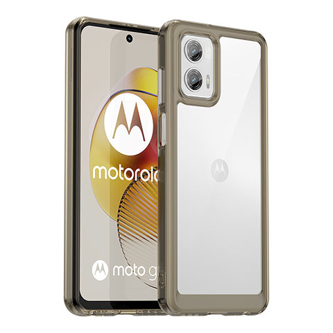 Silikon Schutzhülle Rahmen Tasche Hülle Durchsichtig Transparent J01S für Motorola Moto G73 5G Grau