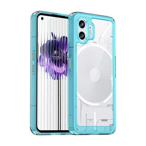 Silikon Schutzhülle Rahmen Tasche Hülle Durchsichtig Transparent J01S für Nothing Phone 2 Cyan