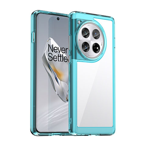 Silikon Schutzhülle Rahmen Tasche Hülle Durchsichtig Transparent J01S für OnePlus 12 5G Cyan