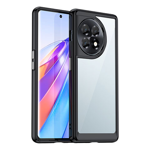 Silikon Schutzhülle Rahmen Tasche Hülle Durchsichtig Transparent J01S für OnePlus Ace 2 Pro 5G Schwarz