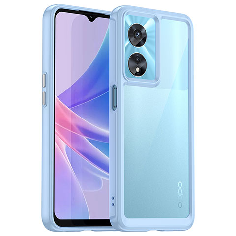 Silikon Schutzhülle Rahmen Tasche Hülle Durchsichtig Transparent J01S für Oppo A1 Pro 5G Blau