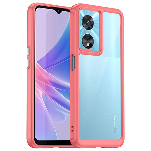 Silikon Schutzhülle Rahmen Tasche Hülle Durchsichtig Transparent J01S für Oppo A1 Pro 5G Rot