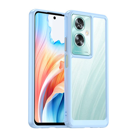 Silikon Schutzhülle Rahmen Tasche Hülle Durchsichtig Transparent J01S für Oppo A2 5G Blau