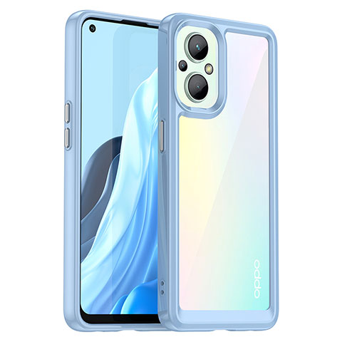 Silikon Schutzhülle Rahmen Tasche Hülle Durchsichtig Transparent J01S für Oppo F21 Pro 5G Blau