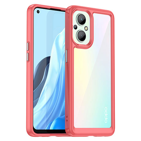 Silikon Schutzhülle Rahmen Tasche Hülle Durchsichtig Transparent J01S für Oppo F21 Pro 5G Rot