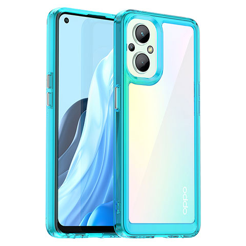 Silikon Schutzhülle Rahmen Tasche Hülle Durchsichtig Transparent J01S für Oppo F21s Pro 5G Cyan