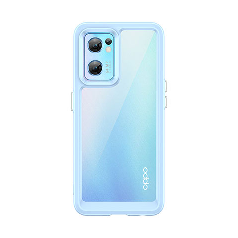 Silikon Schutzhülle Rahmen Tasche Hülle Durchsichtig Transparent J01S für Oppo Find X5 Lite 5G Blau