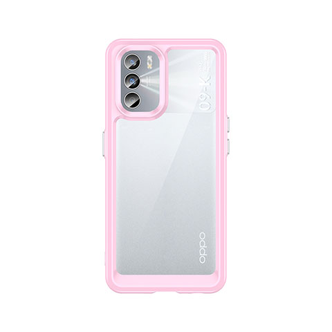 Silikon Schutzhülle Rahmen Tasche Hülle Durchsichtig Transparent J01S für Oppo K9 Pro 5G Rosa