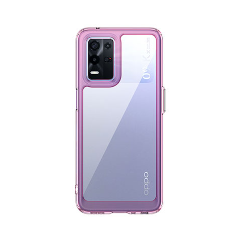 Silikon Schutzhülle Rahmen Tasche Hülle Durchsichtig Transparent J01S für Oppo K9X 5G Helles Lila