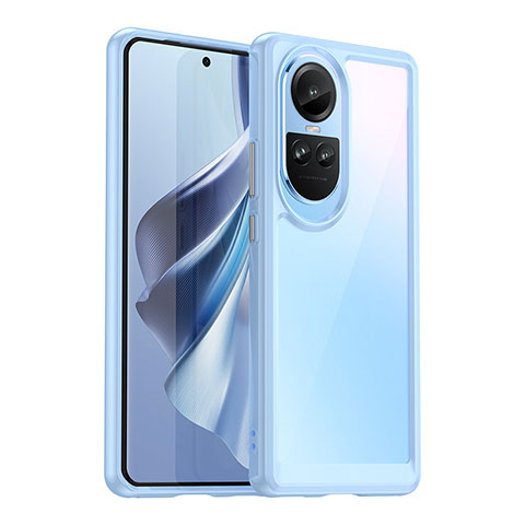 Silikon Schutzhülle Rahmen Tasche Hülle Durchsichtig Transparent J01S für Oppo Reno10 Pro 5G Blau