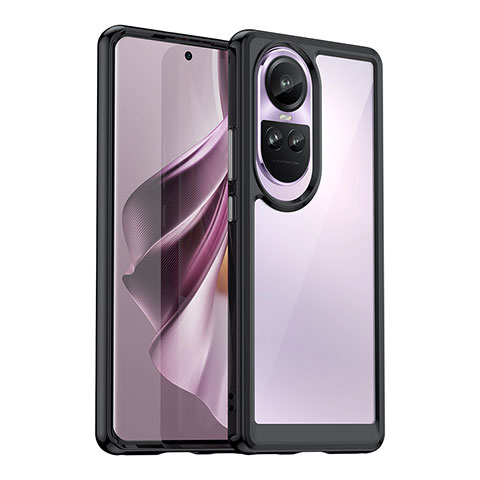 Silikon Schutzhülle Rahmen Tasche Hülle Durchsichtig Transparent J01S für Oppo Reno10 Pro 5G Schwarz